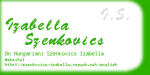izabella szenkovics business card